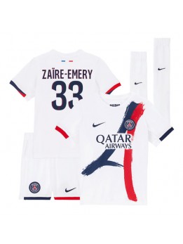 Billige Paris Saint-Germain Warren Zaire-Emery #33 Bortedraktsett Barn 2025-26 Kortermet (+ Korte bukser)